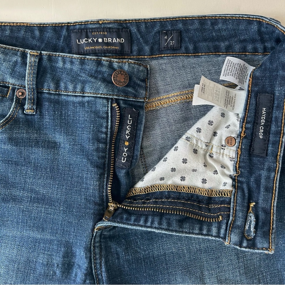 Lucky Brand Dark Wash Indigo Mid-Rise Skinny Jeans Spring Trend Size 4/27 - Picture 7 of 10